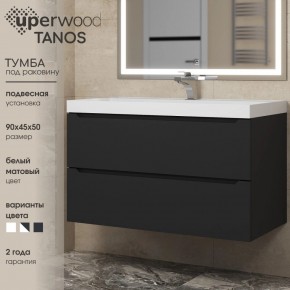 Тумба под раковину Uperwood Tanos 90 см, подвесная, черная матовая в Коротчаево - korotchaevo.mebel24.online | фото 3