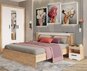 Тумба прикроватная Адель дуб крафт золотой/белый в Коротчаево - korotchaevo.mebel24.online | фото 3