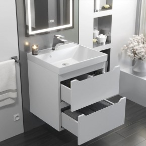 Тумба с раковиной Uperwood Tanos 50 см, подвесная, белая матовая в Коротчаево - korotchaevo.mebel24.online | фото 11