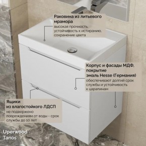 Тумба с раковиной Uperwood Tanos 50 см, подвесная, белая матовая в Коротчаево - korotchaevo.mebel24.online | фото 6