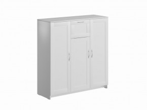 Тумба СИРИУС трехдверная с одним ящиком, цвет белый в Коротчаево - korotchaevo.mebel24.online | фото