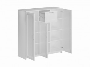 Тумба СИРИУС трехдверная с одним ящиком, цвет белый в Коротчаево - korotchaevo.mebel24.online | фото 2