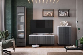 ЗЕФИР Гостиная К2 (белое дерево/черный муар) в Коротчаево - korotchaevo.mebel24.online | фото